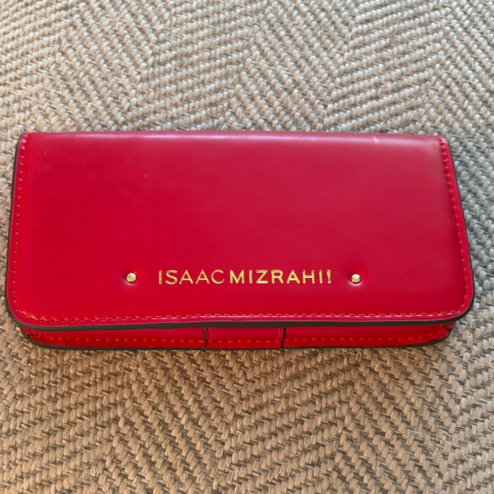 Isaac Mizrahi Vibrant Red Leather Wallet